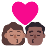 亲吻: 女人男人中等肤色中等-深肤色emoji素材一 160x160像素