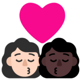 亲吻: 女人女人较浅肤色较深肤色emoji素材一 160x160像素
