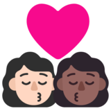 亲吻: 女人女人较浅肤色中等-深肤色emoji素材一 160x160像素