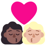 亲吻: 女人女人中等-深肤色中等-浅肤色emoji素材一 160x160像素
