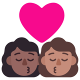 亲吻: 女人女人中等-深肤色中等肤色emoji素材一 160x160像素