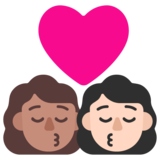 亲吻: 女人女人中等肤色较浅肤色emoji素材一 160x160像素