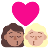 亲吻: 女人女人中等肤色中等-浅肤色emoji素材一 160x160像素