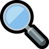 放大镜向左倾斜emoji素材一 160x160像素