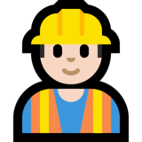 男建筑工人：浅肤色emoji素材一 160x160像素