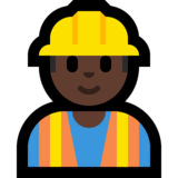 男建筑工人:深色肤色emoji素材一 160x160像素