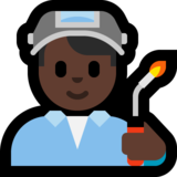 工厂男人：深色肤色emoji素材一 160x160像素