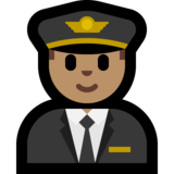 男飞行员:中等肤色emoji素材一 160x160像素