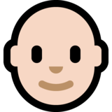 男：肤色浅，秃顶emoji素材一 160x160像素