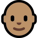 男士:中等肤色,秃顶emoji素材一 160x160像素