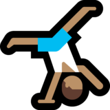 侧手翻的男人：中等肤色emoji素材一 160x160像素