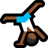 侧手翻的男人：中等深色肤色emoji素材一 160x160像素