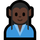 男精灵：深色肤色emoji素材一 160x160像素