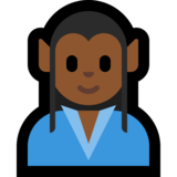 男精灵：中黑肤色emoji素材一 160x160像素