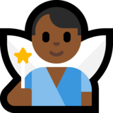 男仙子：中黑肤色emoji素材一 160x160像素