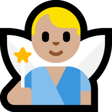 男仙子：中浅肤色emoji素材一 160x160像素