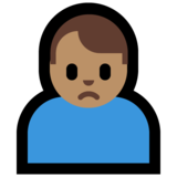 男人皱眉：中等肤色emoji素材一 160x160像素
