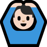 做“好”手势的男人：浅肤色emoji素材一 160x160像素