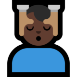 男士按摩：深色肤色emoji素材一 160x160像素