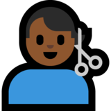 男士理发：中等深色肤色emoji素材一 160x160像素