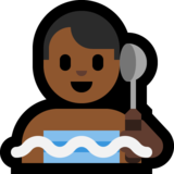 在潮湿的房间里的男人：中等深色肤色emoji素材一 160x160像素