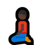 跪着的男人：深色肤色emoji素材一 160x160像素