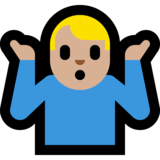 男人耸肩：中等浅肤色emoji素材一 160x160像素