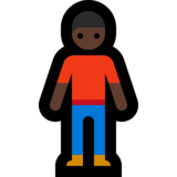 男士站立：深色肤色emoji素材一 160x160像素