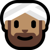 戴头巾的男士：中等肤色emoji素材一 160x160像素