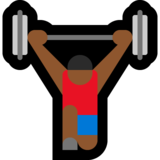 举重：中等深色肤色emoji素材一 160x160像素