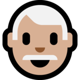 男士：中浅肤色，白发emoji素材一 160x160像素