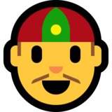 戴无檐便帽帽子、瓜皮帽的男人emoji素材一 160x160像素