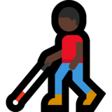 拿拐杖的男人：深色肤色emoji素材一 160x160像素