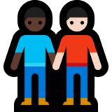 男士牵手:深色肤色,浅色肤色emoji素材一 160x160像素