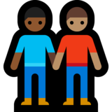 男士牵手：中深色肤色，中肤色emoji素材一 160x160像素