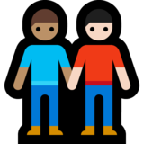 男士牵手：中等肤色，浅肤色emoji素材一 160x160像素