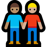男士牵手：中等肤色，中等肤色emoji素材一 160x160像素