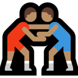 男子摔跤，4型emoji素材一 160x160像素