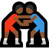 男子摔跤，5型emoji素材一 160x160像素