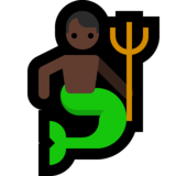 人鱼：深色肤色emoji素材一 160x160像素