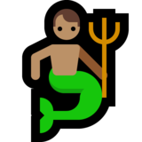 人鱼：中等肤色emoji素材一 160x160像素
