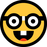 书呆子、戴眼镜的脸emoji素材一 160x160像素