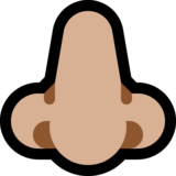 鼻子：中浅肤色emoji素材一 160x160像素