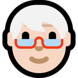 老年人：肤色浅emoji素材一 160x160像素