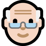 老人：浅肤色emoji素材一 160x160像素