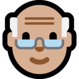 老人：中浅肤色emoji素材一 160x160像素