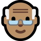 老人：中等肤色emoji素材一 160x160像素