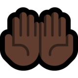 手掌向上：深色肤色emoji素材一 160x160像素