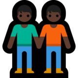 手牵手：深色肤色emoji素材一 160x160像素