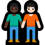 手牵手：深色肤色，浅色肤色emoji素材一 160x160像素